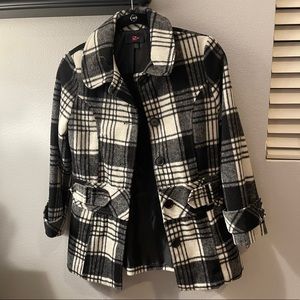 Girls Plaid Winter Blazer Dress Coat